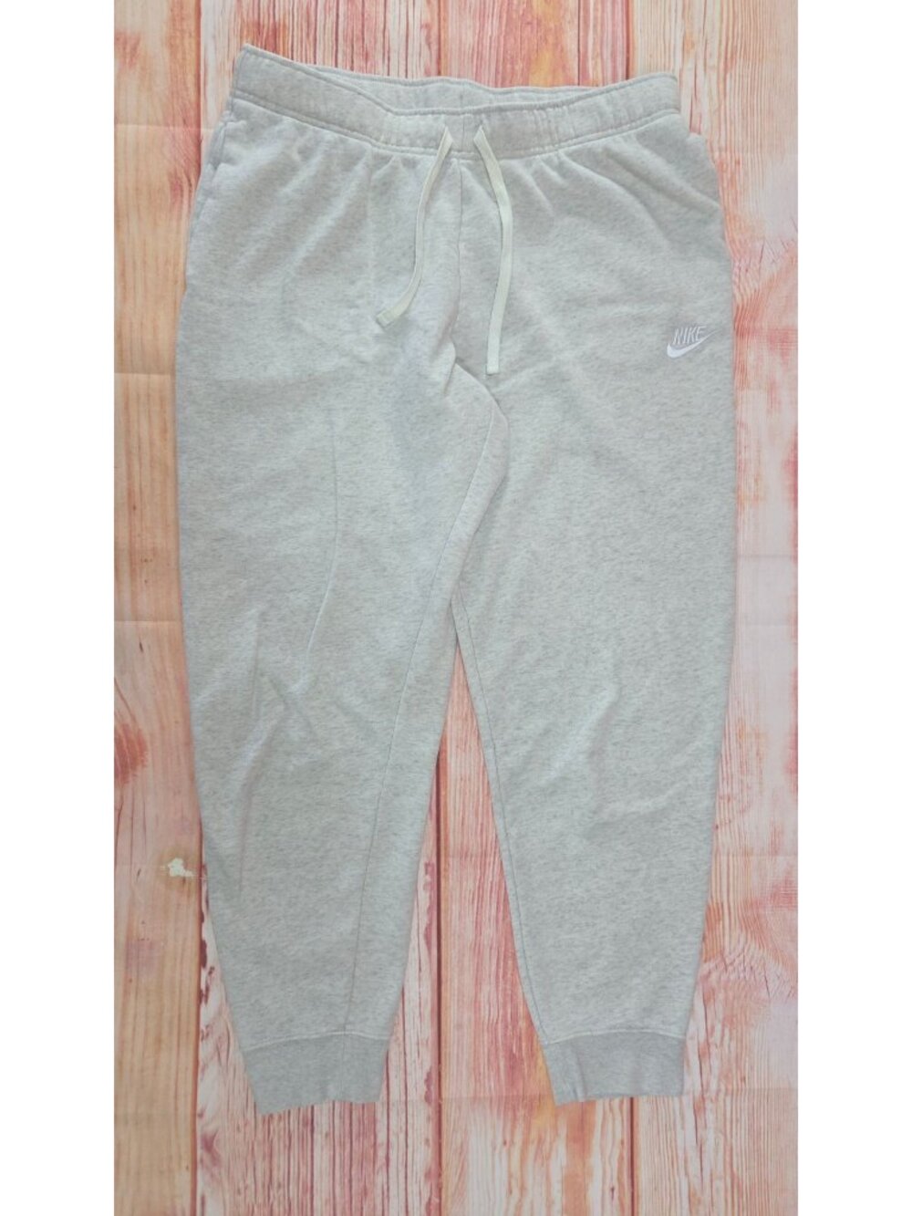 Nike Gray Jogger Sweatpants Mens Large Cotton Blend Elastic Drawstring Waistband